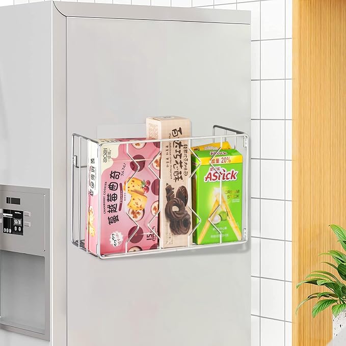 YQh Wall Mount Kitchen Wrap Organizer Rack, Cabinet Storage Basket, Aluminum Foil Rack, Mounts to Solid Cabinet Doors or Walls, Tall Basket Door Mount Cabinet Organizer