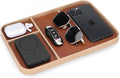 SENEN Leather Tray, Stylish and Organized Multifunctional Tray, for Table Entryway, Premium PU Leather, Catchall Tray for Keys, Watch, Wallet, Jewelry, and More (Beige Frame)