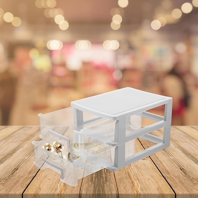 BESPORTBLE Transparent Desktop Drawer Organizer Box Drawer Storage Cabinet with Sturdy PP Material Heat Resistant Lightweight Stationery and Sundries Storage for Office and Home Use