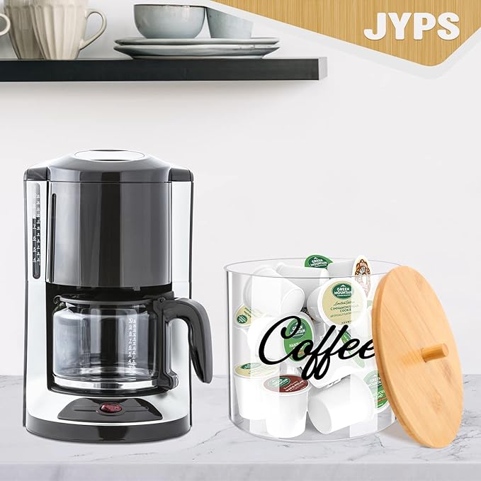 JYPS 1+1 Large-Capacity Laundry Pods Container with Bamboo Lid, Clear Acrylic Powder Detergent Containers for Pods, Scent Boosters & Powder, Laundry Room Organization decor, Storage Jars Set