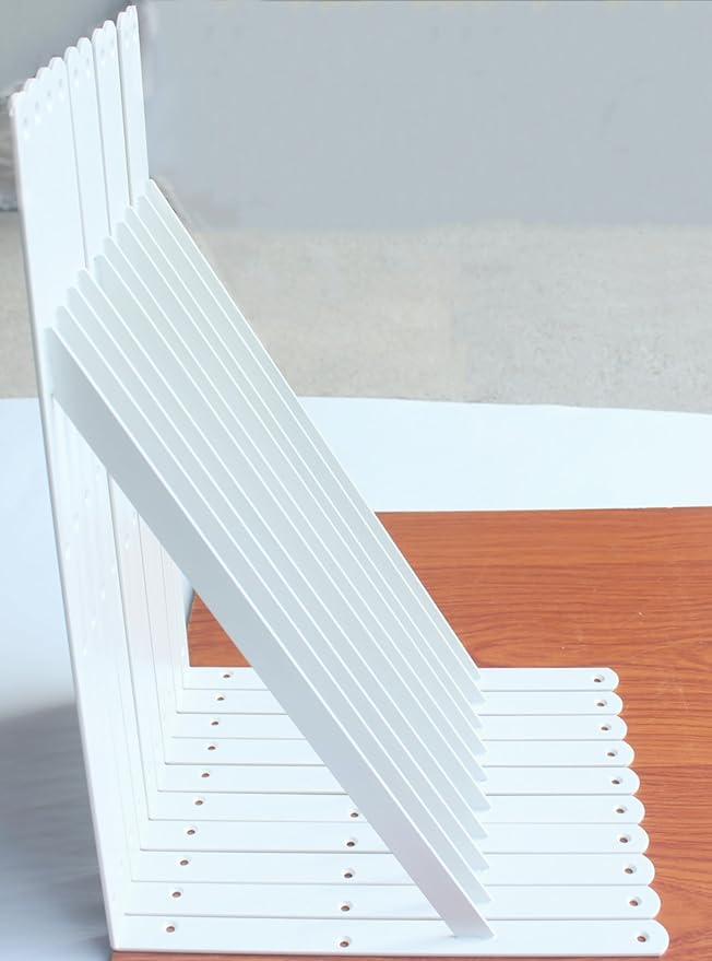 16 Pack L20 x H 12" White Heavy Duty Shelf Brackets with Screws Metal Shelf Brackets Shelf Support Angle Brackets for Shelves L Brackets Heavy Duty Floating Shelf