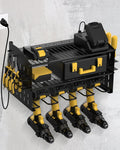Power Tool Charging Station - 3 Layer Wall Mount Power Tool Organizer with Charging Station for Power Drill, 6AC Outlets, Great as Heavy Duty Tool Rack & Tool Holder for Garage Organization