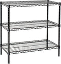 Omega 14" Deep x 36" Wide x 86" High 3 Tier Black Starter Shelving Unit