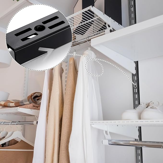 6 Pcs 47.5 Inches Shelf Rails Bracket Track Upright Closet System Hardware Adjustable Wall Standard Shelf Standards for Pantries, Linen Closets, Laundry Rooms, Utility Rooms (Black)