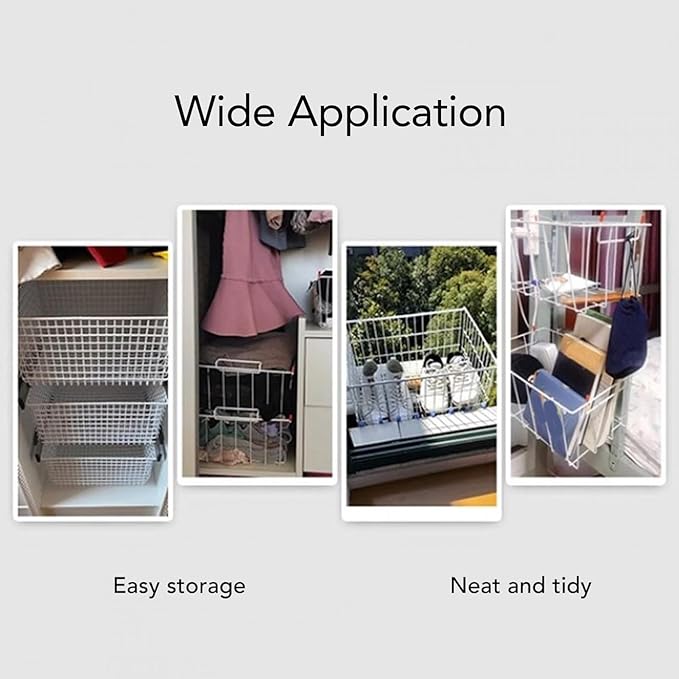 Tyenaza Freezer Organizer Bin Stainless Steel Expandable 20KG Load Bearing Freezer Storage Basket Flat Bottom