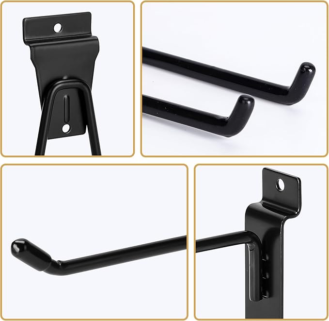 Heavy-Duty Slatwall Baskets and Hooks - Slatwall Accessories for Standard Slatwall Panels | Ideal for Organizing Garages and Workshops