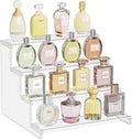 Lifewit 12 Inch Perfume Stand Organizer for Women, 4 Tier Plastic Display Riser, Tool-Free Assembly, Fragrance Makeup Cosmetics Shelf for Vanity Bedroom Bathroom Storage Organization, Clear, 1 Pcs
