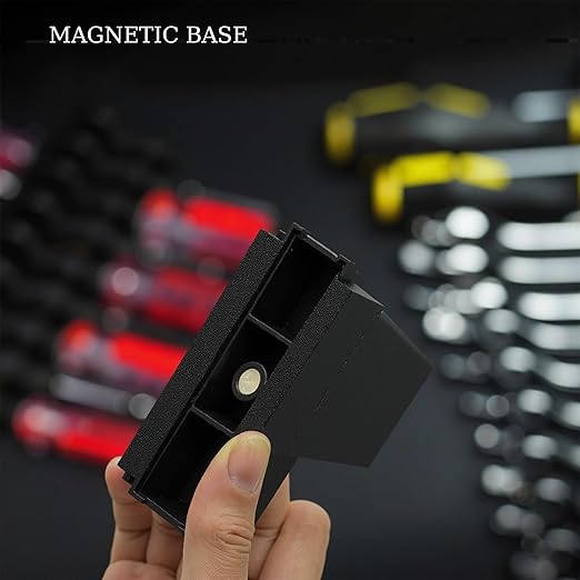 46PC Magnetic Wrench Organizer Set for Toolbox Storage - Heavy Duty Wrench Rack with SAE/Metric Labels & Upgraded Magnet - Black Tool Drawer Organizer (Ideal for Mechanics and DIY)