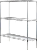 Omega 18" Deep x 48" Wide x 54" High 3 Tier Chrome Starter Shelving Unit