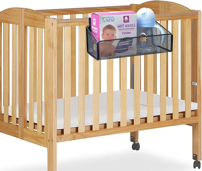 Bedside Caddy Shelf Hanging Storage Basket for Bunk Bed and Office Cubical Walls,Baby Bed Rails,College Dorm Bed Organizer - 5 Pairs Sized Hooks-for Phone Glass Magazine Decor (White)