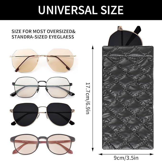 Double Eyeglass Case Soft Dual Glasses Case for Women Men Travel Squeeze Top Sunglasses Cases Eyeglasses Pouch