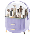 Makeup Organizer for Vanity, Make up Organizers and Storage, Cosmetics Skincare Organizers with Lid and Drawers, Cosmetic Display Cases for Countertop, Bathroom, Dresser, Ideal Gifts for Women(Purple)