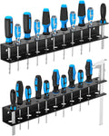 Screwdriver Organizer Wall Mount,Heavy Duty Metal Utility Storage Rack for Screwdrivers Calipers Small Tools,Screw Driver Holder Suitable Garages Homes Workshops Sheds(2PC)