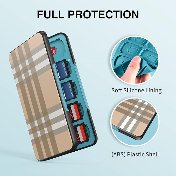 HEIYING Memory Card Case for SD/TF Cards,Portable SD Card Holder Storage Case Compatible with 20 SDXC SDHC and 20 TF Cards Slots