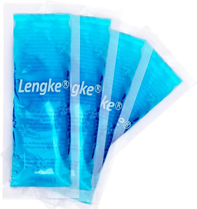Leng Ke Gel Ice Packs for Insulin Cooler Travel Case, 4 Pack TSA Approved Ice Packs, Reusable Ice Packs, Small Ice Pack for Travel