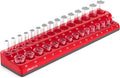 Olsa Tools Magnetic Socket Holder | 3/8-inch Drive | Metric | Red | Holds 30 Sockets | Professional Quality Tools Organizer