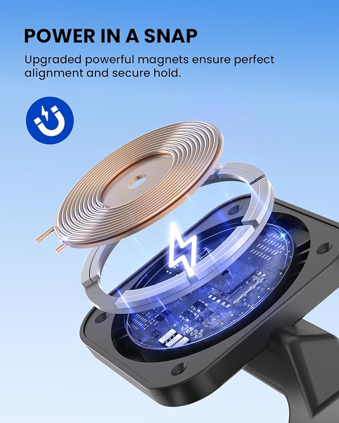 3-in-1 Magnetic Charging Station for Apple: CIYOYO Wireless Fast Charger Stand for iPhone 16/15/14/13, Apple Watch/AirPods Portable Charging Pad for Office Bedside Gift