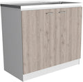 Tuhome Napoles Laundry Sink, Utility Sink with Stainless Steel Integrated Sink, Cabinet and Pull-Out Faucet Cabinet Combo for Laundry Room, Utility Room, Bathroom and Kitchen