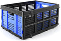 PMMJ 55L Collapsible Crate for Storage, 22”L x 15.8”W x 10.2”H, Heavy Duty PP Foldable Storage Bins, Space-Saving Stackable Containers for Home, Car & Shopping