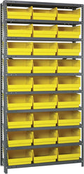 Quantum Storage Systems 1275-209YL Store More Steel Shelving Unit with 6' Shelf Bins, 12' D x 36' W x 75' H, Yellow