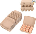 15 Pack Egg Cartons Bulk, 3x4 Style Reusable Empty Natural Paper Pulp Egg Cartons, Sturdy Design Egg Holder Containers for Fresh Chicken Eggs