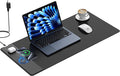 TopMade Wireless Charging Mouse Pad, Gaming Mousepad Home Office Large Desk Pad with Ultra-Smooth Surface, Non-Slip Base, Waterproof Keyboard Mat (Includes 20W PD Power Adapter & 6.56ft Woven Cable)