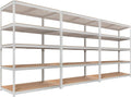 HOMEDANT 5 Tier Storage Shelves Adjustable Laminated Boltless Garage Metal Shelving Unit Heavy Duty Utility Rack Shelf Warehouse Pantry Closet Kitchen (3, (XL Deep) 48.1" W, White)