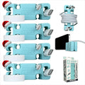 CordBrick Stocking Stuffers for Adults Cord Management Weighted Cord Holder Cable Wrap Phone Stand - Multiuse Gadget Organizer for Nightstand, Desk. Gift for Men, Durable Silicone. 4pk Aqua