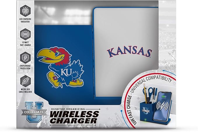 SOAR NCAA Unisex Cell Phone Wireless Charging Stand and Desktop Organizer