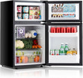 Compact Refrigerator 3.2 Cu.Ft Mini Fridge with Freezer, 7-Temperature Settings Double Door Compact Refrigerator, Adjustable Thermostat & Removable Shelves for Dorm Apartment (2 Door)