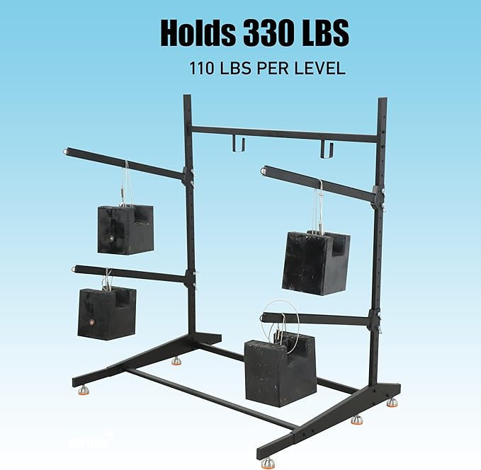 Kayak Storage Rack, Freestanding Outdoor Canoe Rack, Reinforced, Thickened, and Enhanced Rust Resistance, Holds 220 lbs, for Safe Garage and Outdoor Canoe Storage(2-Tier, Black)