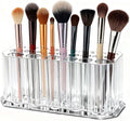 Clear Acrylic Lipstick Organizer Makeup Nail Brush Eyeliner Lip Liner Holder 26 Spaces Cosmetic Display Case