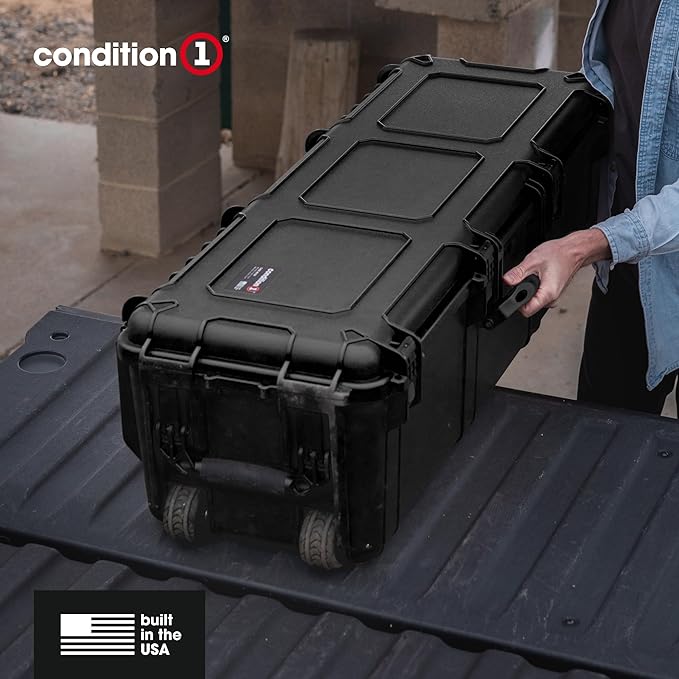 Condition 1 45" Empty Waterproof Hard Case w/Wheels – Lockable, TSA Approved Gear Storage Long Trunk, IP67-Rated Waterproof, Stackable, Rugged Travel Case – Black, Made in USA, Model 2191