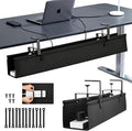Oxford Cloth Under Desk Cable Management Tray,No-Drill 36" Desk Cable Management Organizer with Clip/Screw Installation,Fabric Cable Management for Home,Office & Gaming Computer(Black)