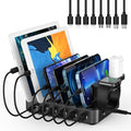 Charging Station for Multiple Devices,68W 6 Ports USB Charger Station with 20W PD USB-C Fast Charging,8 Cables Compatible with Cellphone,Tablet, Kindle, Apple Watch and More