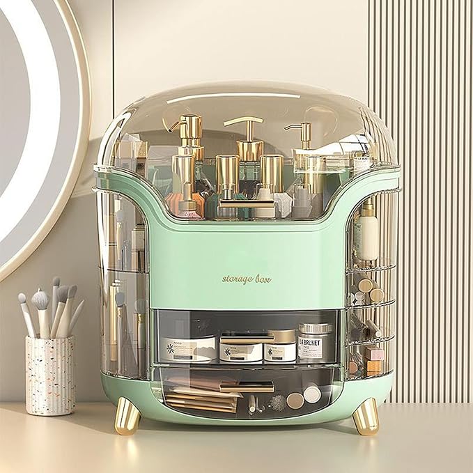 Upgrade Large Makeup Organizer Countertop Vanity Organizer Cosmetic Organizer Makeup Storage Box Bathroom Counter Organizer Perfume Skincare Organizers Gift Women Clear Design Easy Visibility