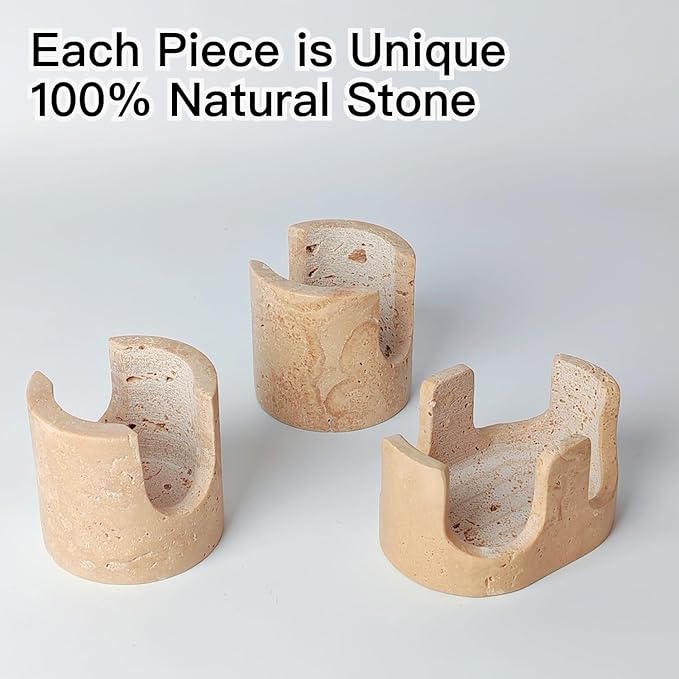 Travertine Sponge Holder, Dual-Slots Natural Stone Sink Organizer with Raised Edge to Catch Drips,Keeps Sponges Dry & Countertop Clean, Heavy & Stable with Anti-Slip Base, Organic Kitchen Decor,Beige