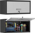 Metal Tool Cabinet,Garage Storage Cabinet System,Wall Cabinet & Locking Rolling Tool Cabinet with Doors and Adjustable Shelves,Steel Tool Cabinets for Home (2 Pcs-StyleAA, Black & Grey)