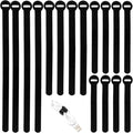 150PCS Reusable Cable Ties - 4+6+8+10inch Multi-Purpose Cable management Hook & Loop Cable Straps Wire Ties,Adjustable Fastening Cord Organizer,Cable Organizer for Home,Office and Data Centers,Black