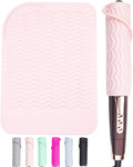 Heysam Professional Heat-Resistant Silicone Mat Flat Iron Hair Straightener Pad for Hair Styling Hot Tools, Curling Iron Travel Flat Iron Case Heat Resistant, Size 9.0 x 6.5 inches, Multiple Colors