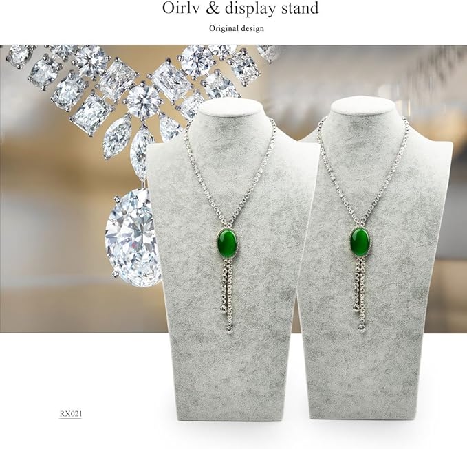 Oirlv Velvet 3-Dimensional Jewelry Stand Necklace Pendant Chain Jewelry Bust Display Holder (H15.16)