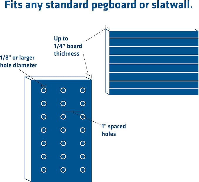 Century Drill & Tool, 2-tier pegboard rack space saver #03198 – perfect for garage organization, store garden equipment and tools, hanging crafts & jewelry, retail, product display (1 Pack)