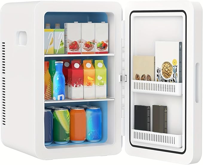 advwin 22L Mini Fridge for Bedroom, 30 Cans Portable Cooler & Warmer Compact Refrigerators with AC/DC Power for Skin Care, Beverage, Cosmetics, Food, Drinks, Office Desk Dorm Room