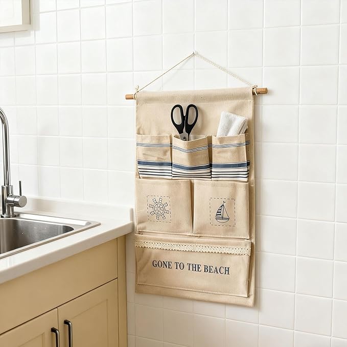 Wall Hanging Bag, Over The Door Storage Bag with Pockets, Wall Mounted Storage Organizer, Hanging Shelves for Playroom Pantry