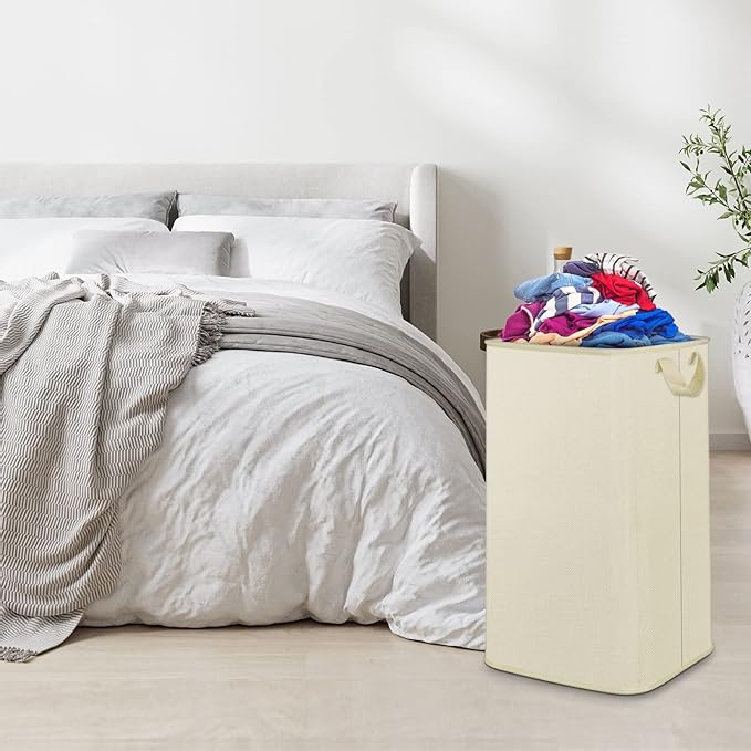 SNIGJAT Large Laundry Hamper, Tall Laundry Hamper with Sturdy Handles, Hampers for Laundry, Rectangular Dirty Clothes Hamper for Bedroom, Extra Large Laundry Basket for Clothes Toys, 80 L