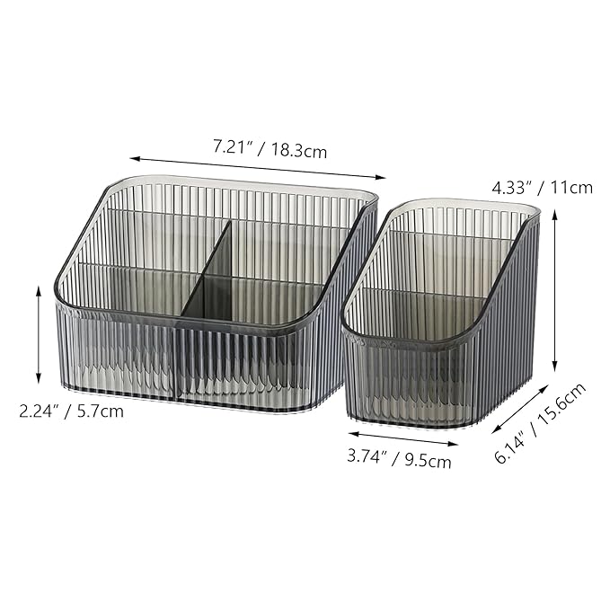 Black Makeup Organizer, Makeup Brush Holder 8 Cups for Vanity, Bathroom Countertop Organizer, Dresser Organizer for Cosmetic Display, Skincare Cups, Perfume Stand, Toiletry