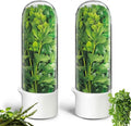 Herb Saver, Herb Keeper for Refrigerator, Cilantro Container for Fridge, Fresh Herbs Lettuce Vegetable Preservation Bottle Keeper Parsley Mint Refrigerator Storage for Fresh for 2-3 Weeks