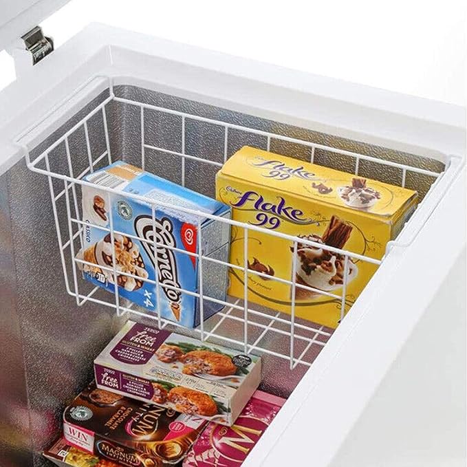 Chest Freezer Baskets 16.5 Inch, Chest Freezer Organizer Bins Metal Wire Storage Baskets with Hanging Handles for Deep Freezer, Set of 2
