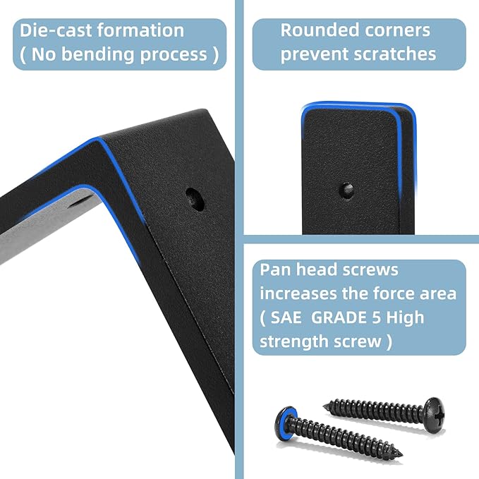 6"x 4"Shelf Brackets, die-cast Formation, Vertical Angle, Premium Alloy Metal Heavy Duty Shelf Bracket, high Strength Mounting Hardware Included, Corner Brace Joint,Pack of 4 ,6 INCH x4 INCH(No Beam)