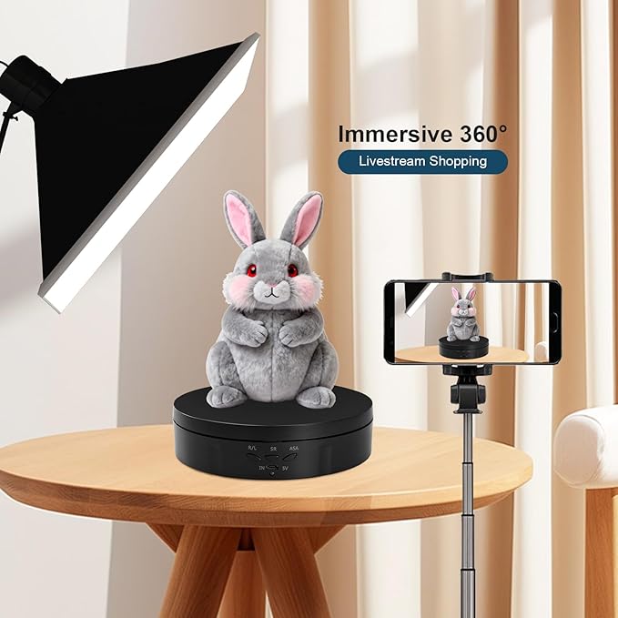 22 lbs Motorized Rotating Display Stand for Jewelry, Automatic Mute Auto Rotating Stand, Electronic Turntable with USB for Display, Photography Products
